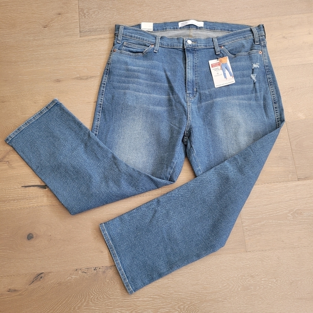 NWT Levi's Jeans Women's sz 22 High Rise Straight Leg Distressed Denim